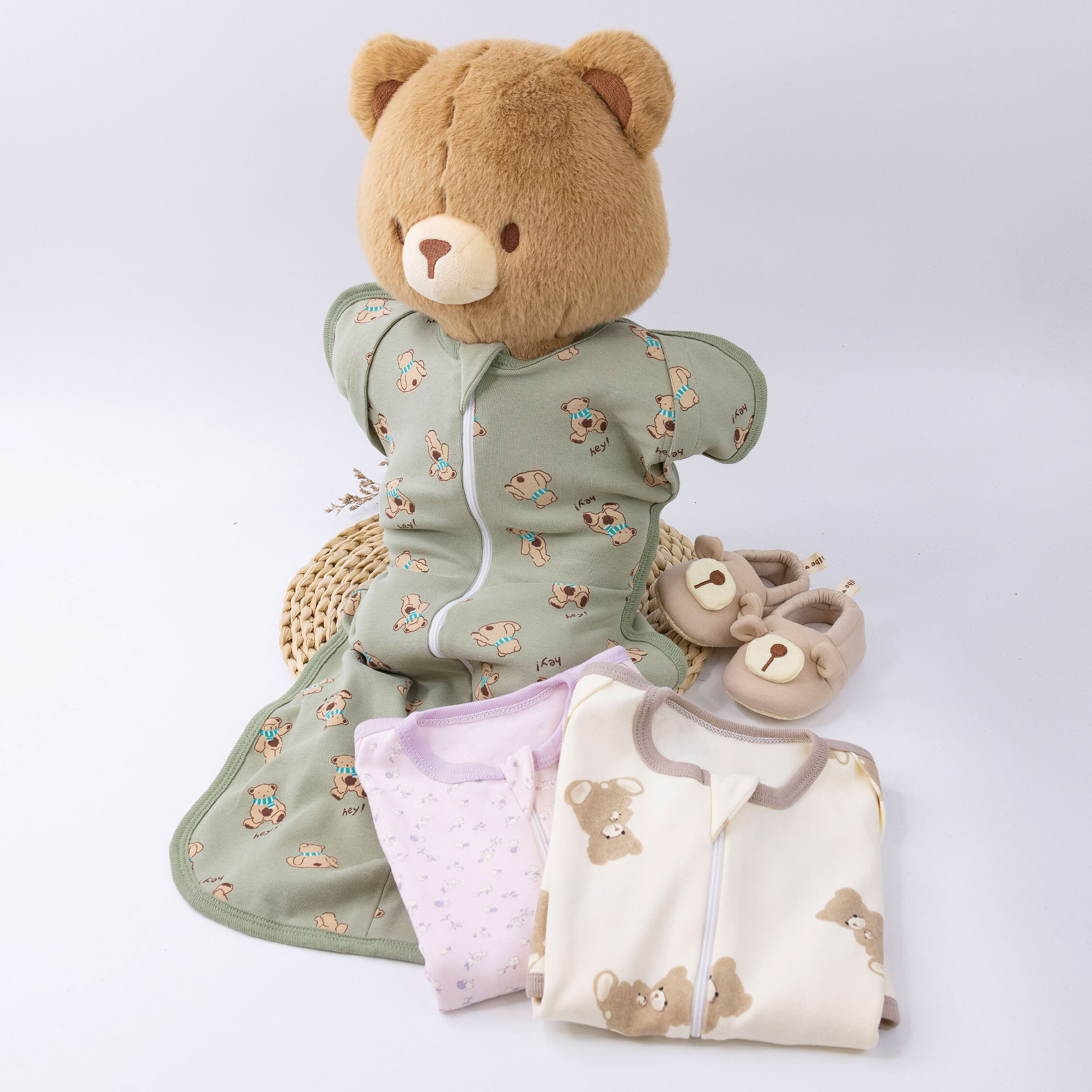 【JB0472】MIT熊熊花花。兩用蝴蝶包巾＊三色