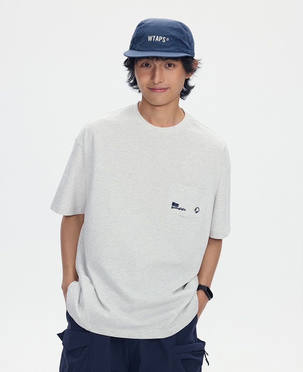 7M10 潮感單口袋刺繡短棉TEE 三色