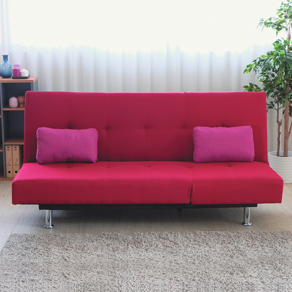 瓦洛布面沙發床/雙人椅/二人座沙發-附抱枕(兩色可選)