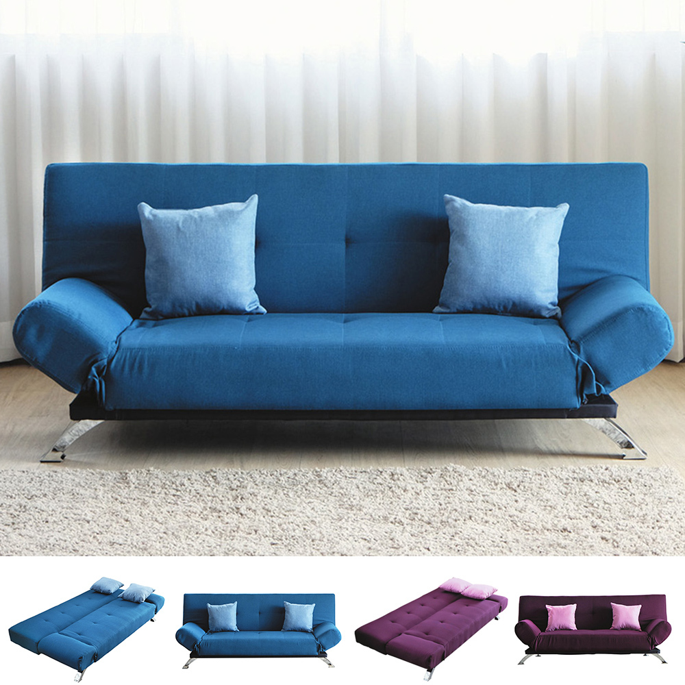 萊拉布面沙發床/雙人椅/二人座沙發-附抱枕(兩色可選)