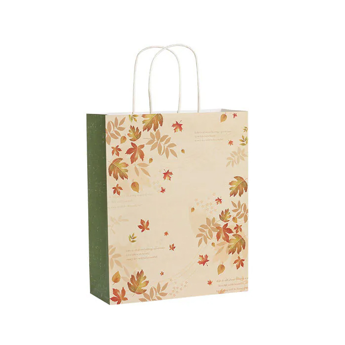 手提紙袋 大4K-方 暖暖秋楓 20入/包 23*28*9cm【3-23104119】