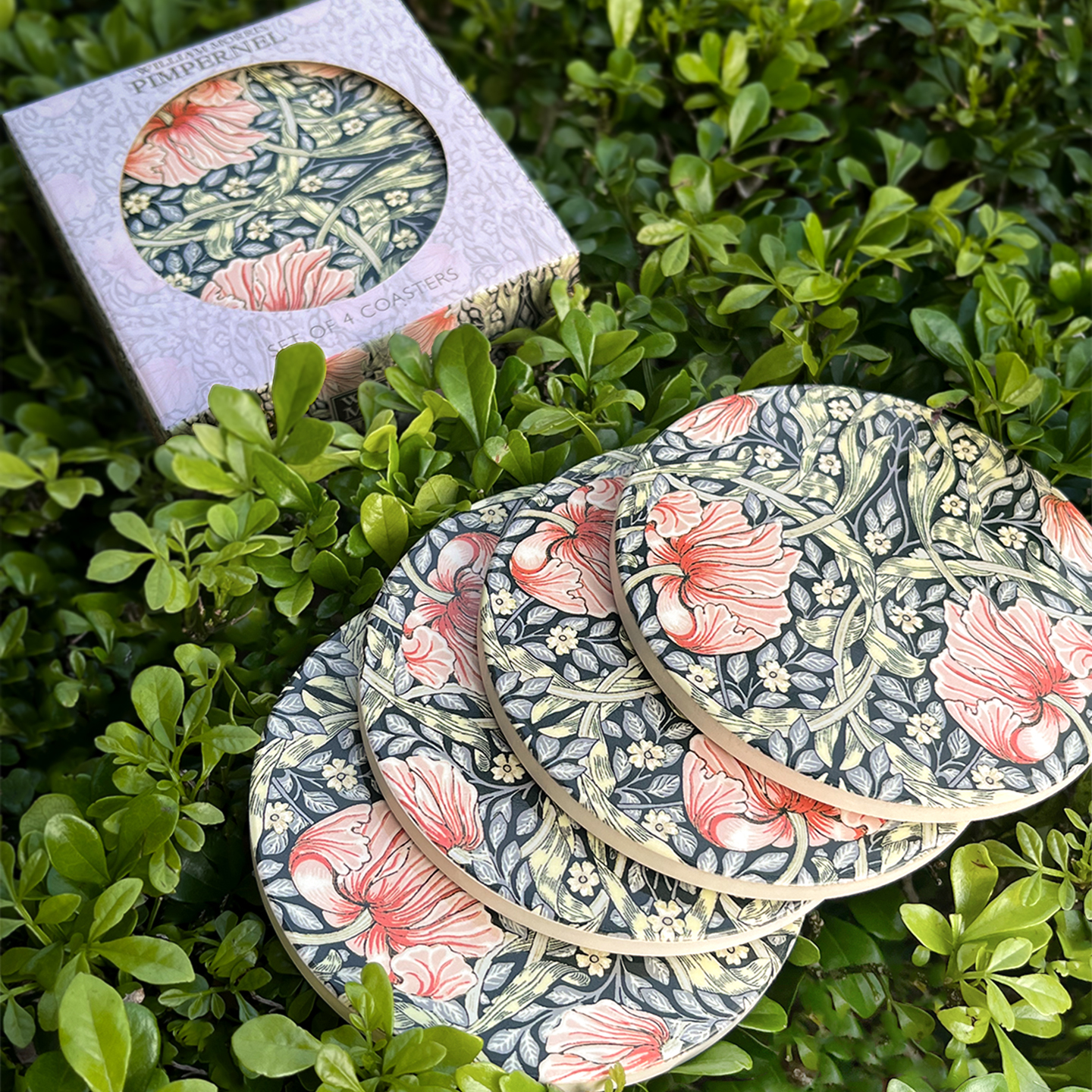lesser&pavey,williammorris,pimpernelblush,威廉莫里斯,杯墊,杯墊組,內湖,換個角度有限公司