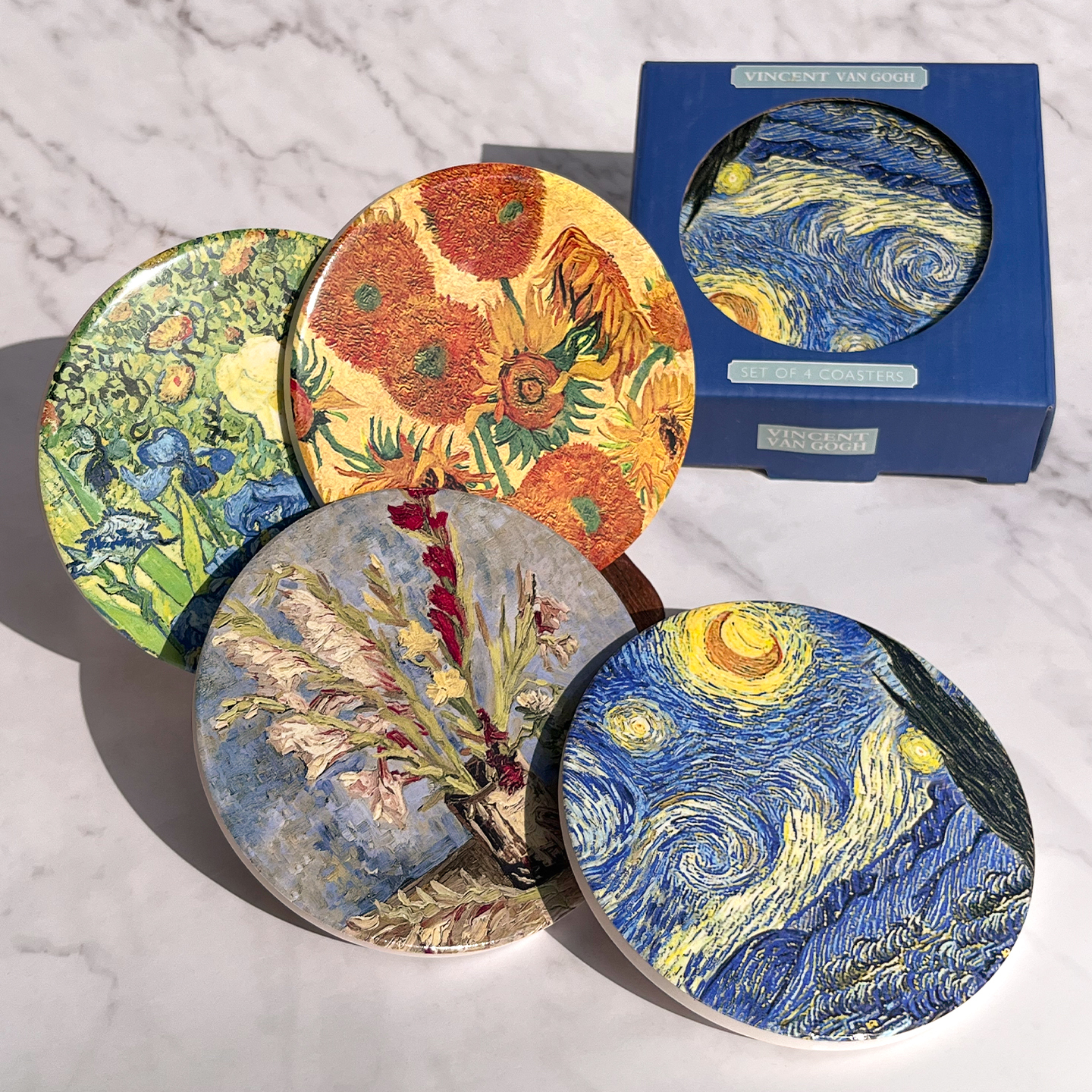 【LESSER & PAVEY】 Van Gogh 梵谷 陶瓷杯墊4入組