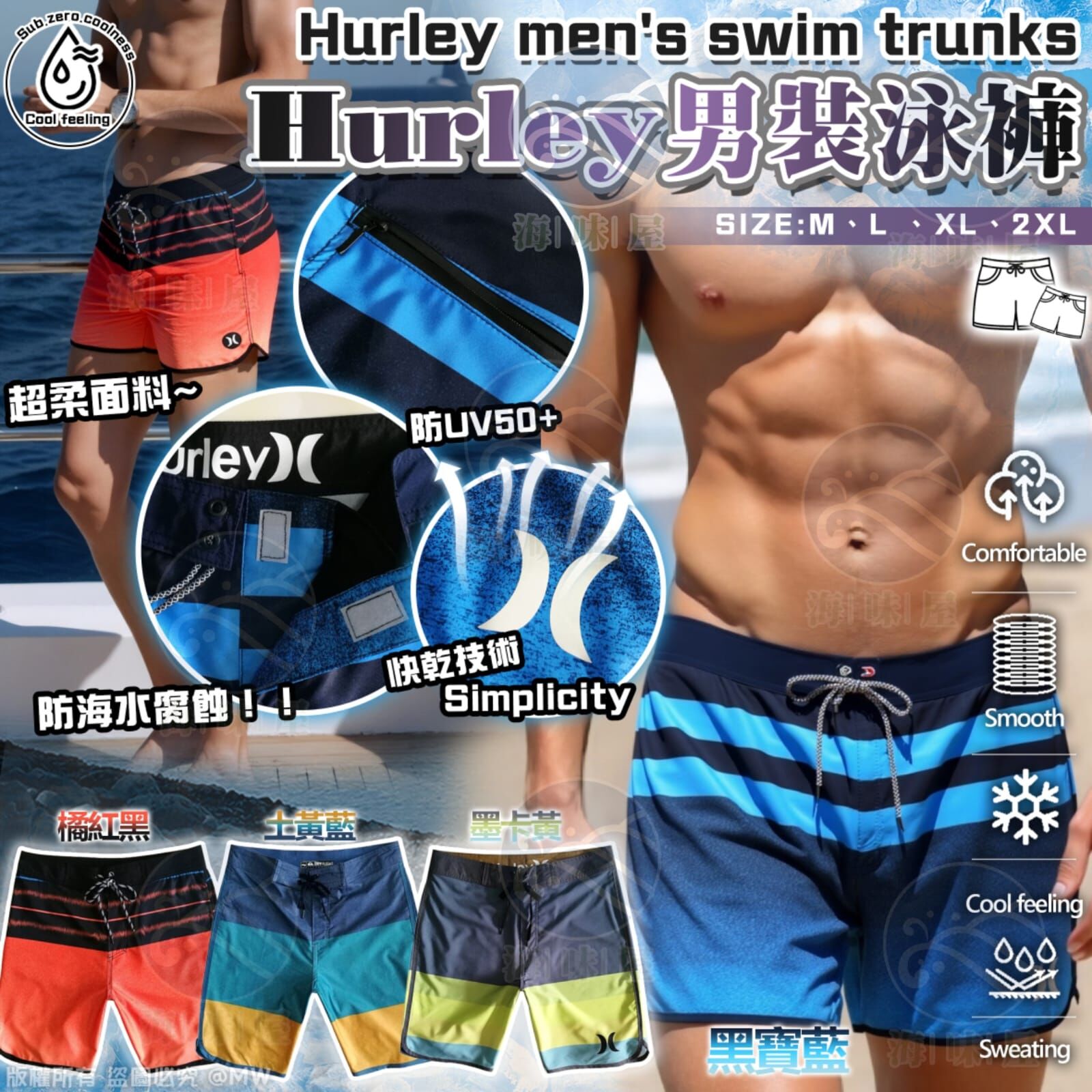 U19583 Hurley男裝泳褲