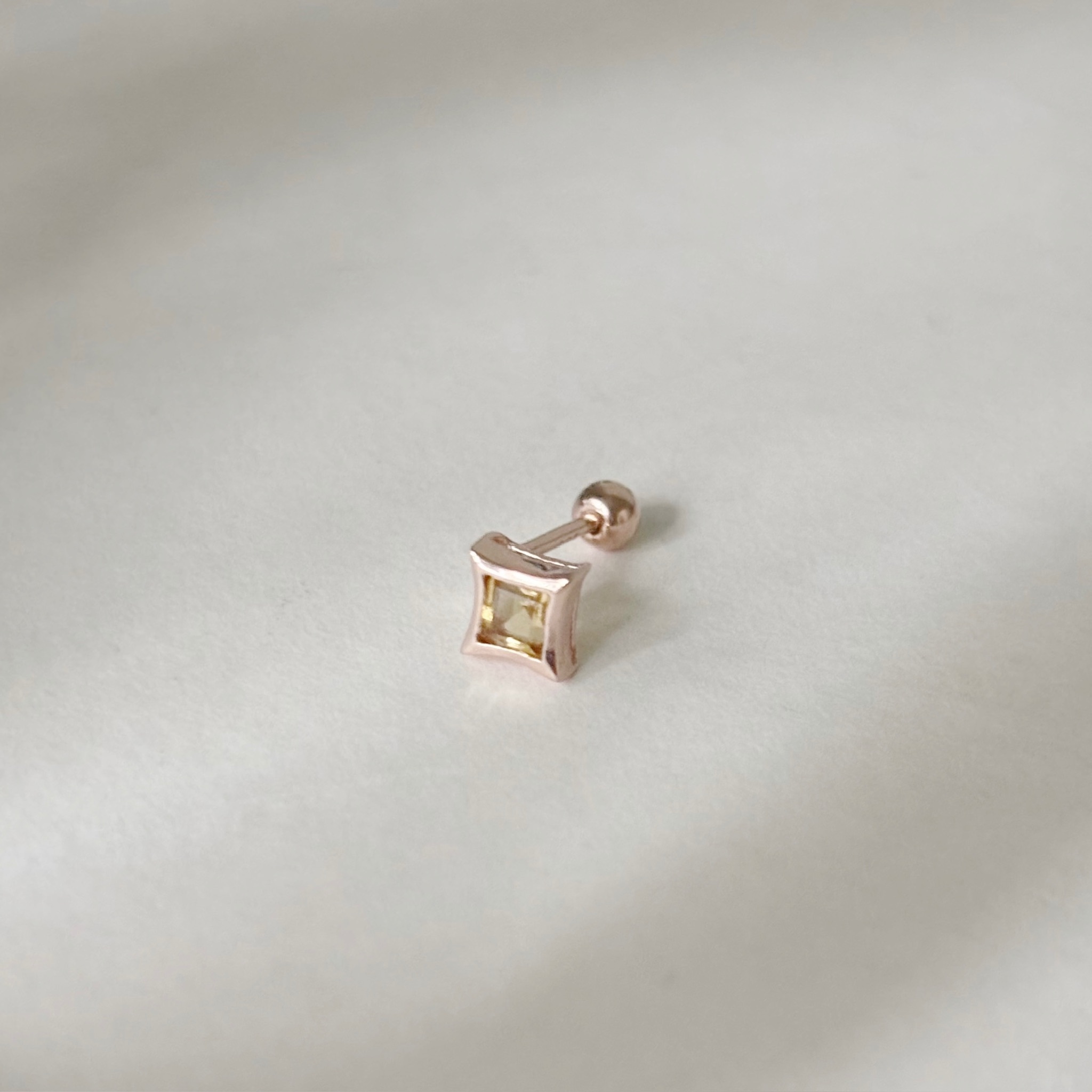 簡約bling黃水晶轉珠耳環