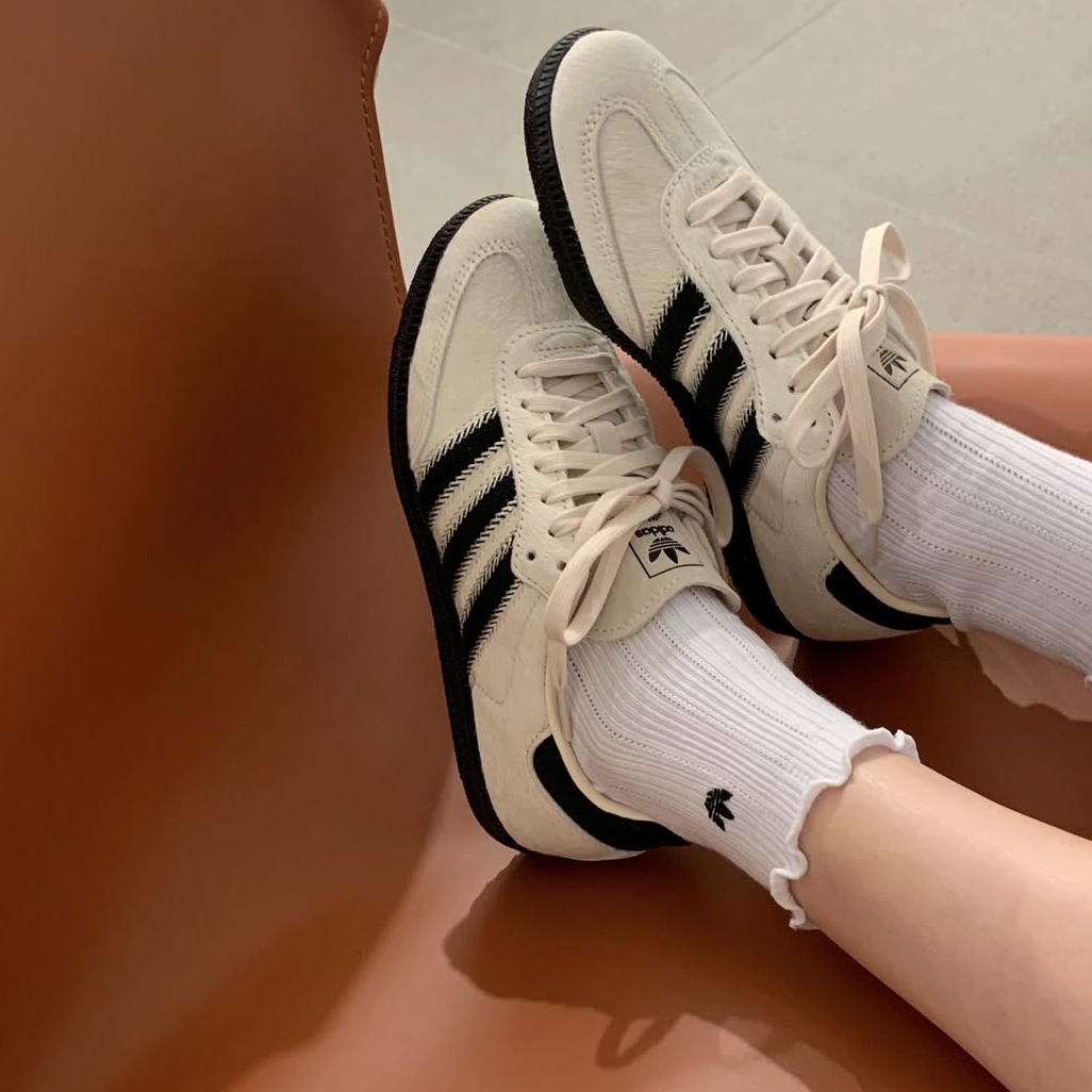 現貨┃adidas Originals SAMBA W 馬毛 米白 黑線