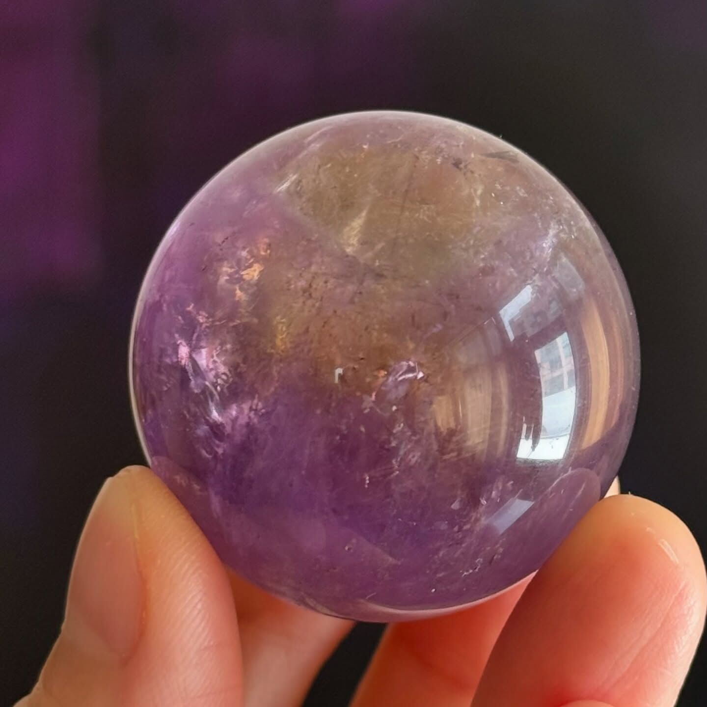 [原石] 紫黃晶 水晶球 約 35mm