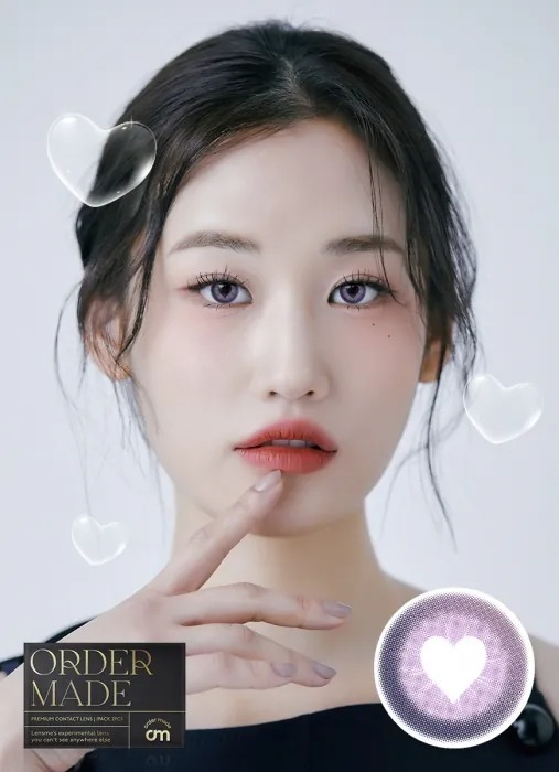 Lensme Ordermade Limited Pop Heart Violet｜月拋彩妝隱形眼鏡｜每盒2片