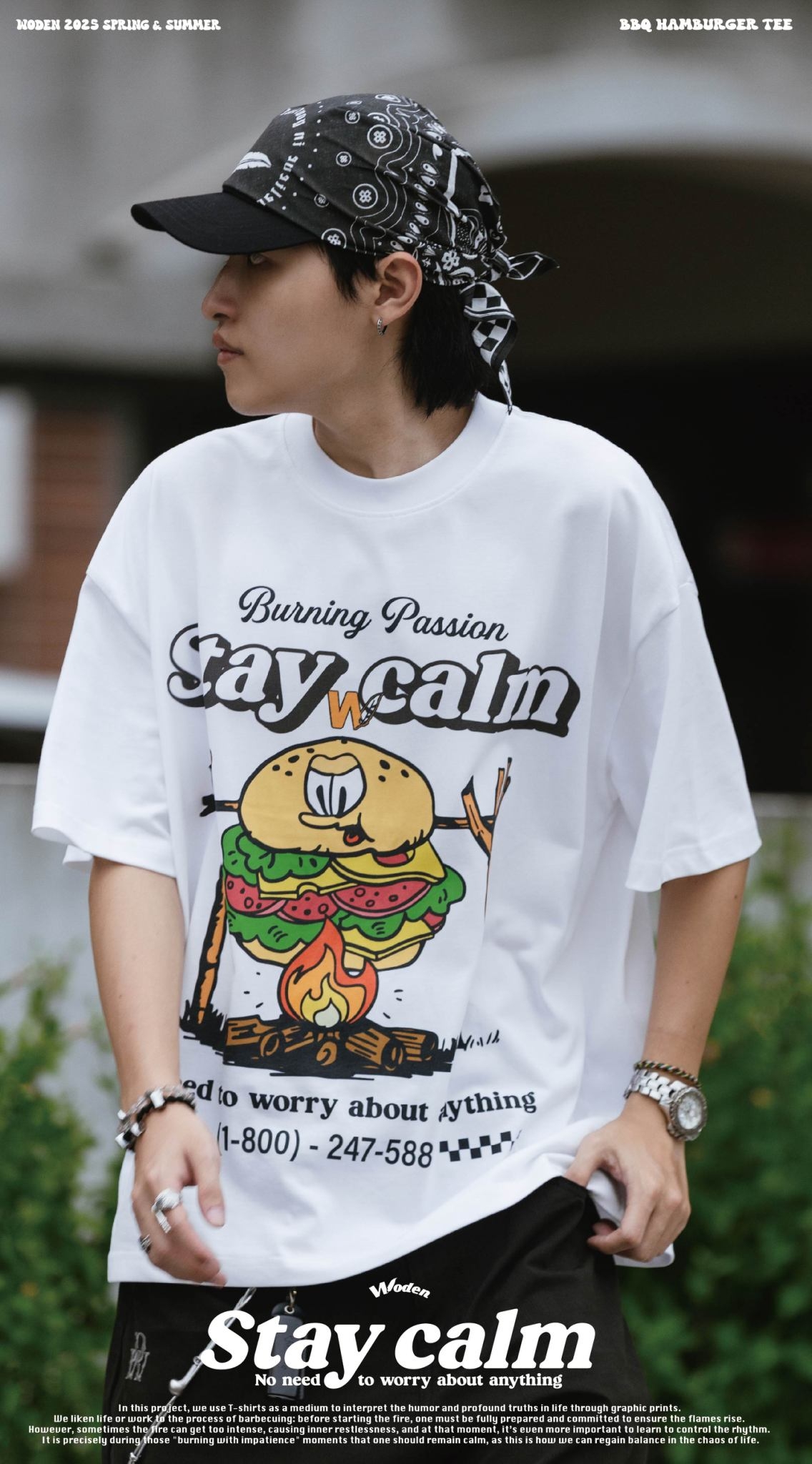 Woden 049 BBQ Hamburger Tee