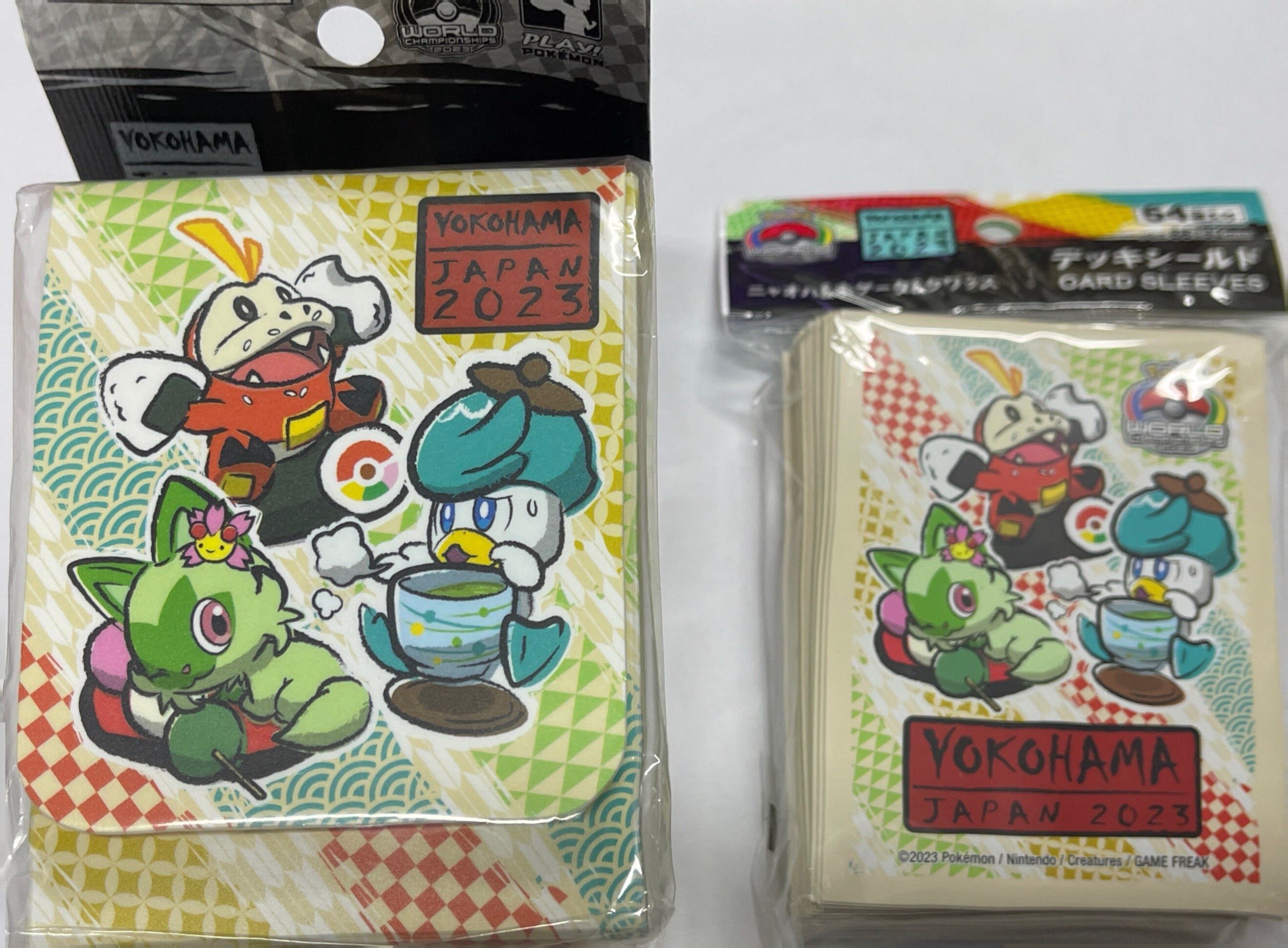 寶可夢卡牌收納盒＋卡套-2023 Pokemon Center Worlds Store 2023 JAPAN限定