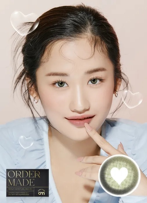 Lensme Ordermade Limited Pop Heart Olive｜月拋彩妝隱形眼鏡｜每盒2片