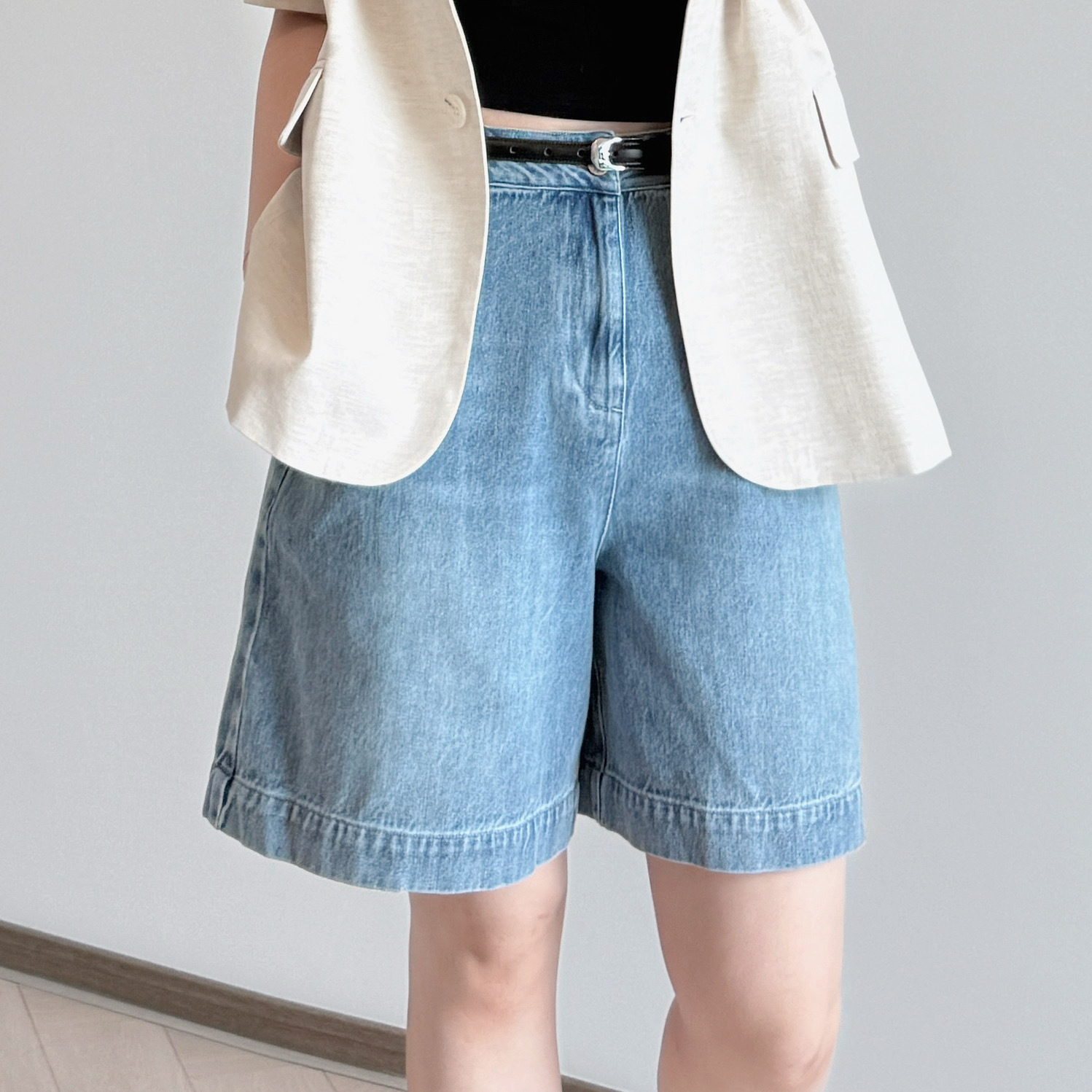 現貨 7234 極柔軟 洗水牛仔短褲