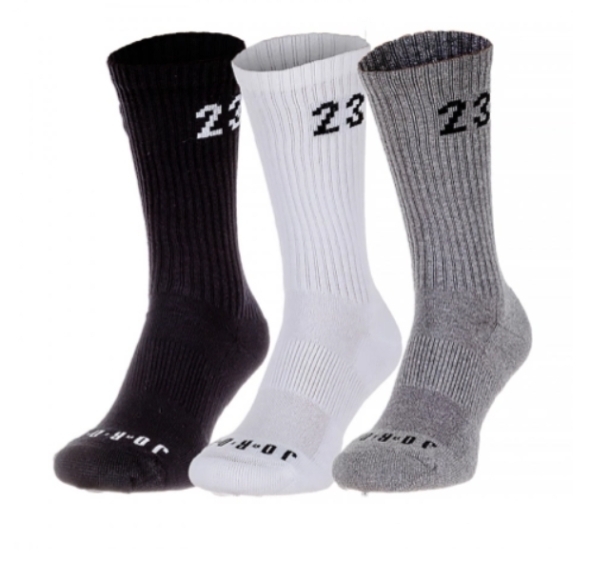 NIKE 長襪 JORDAN ESSENTIAL 黑白灰 喬丹 中高筒 三雙一組 襪子 DA5718-911