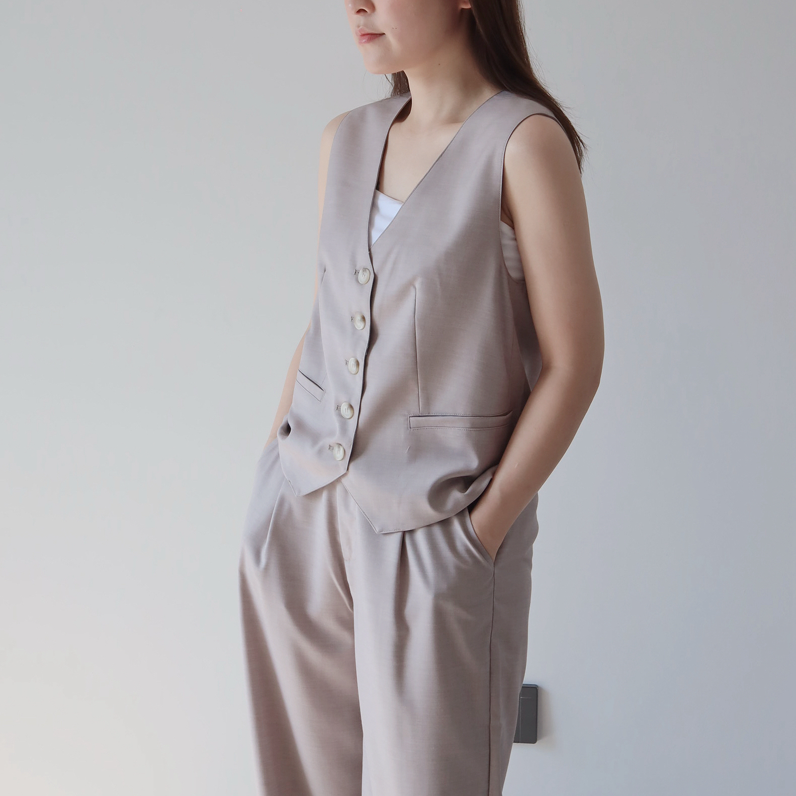 現貨 7235 Old Money Style 馬甲西褲套裝