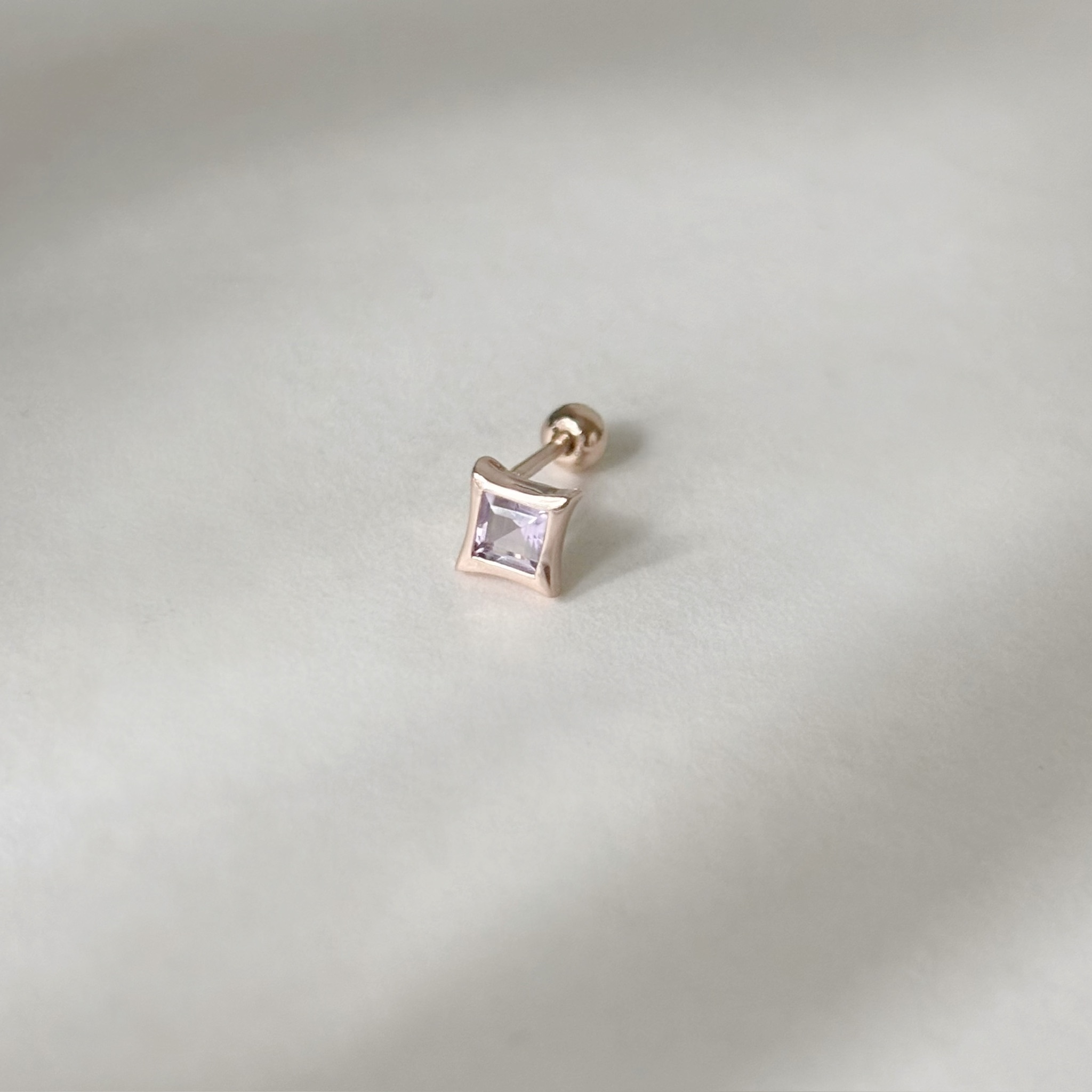 簡約bling紫水晶轉珠耳環