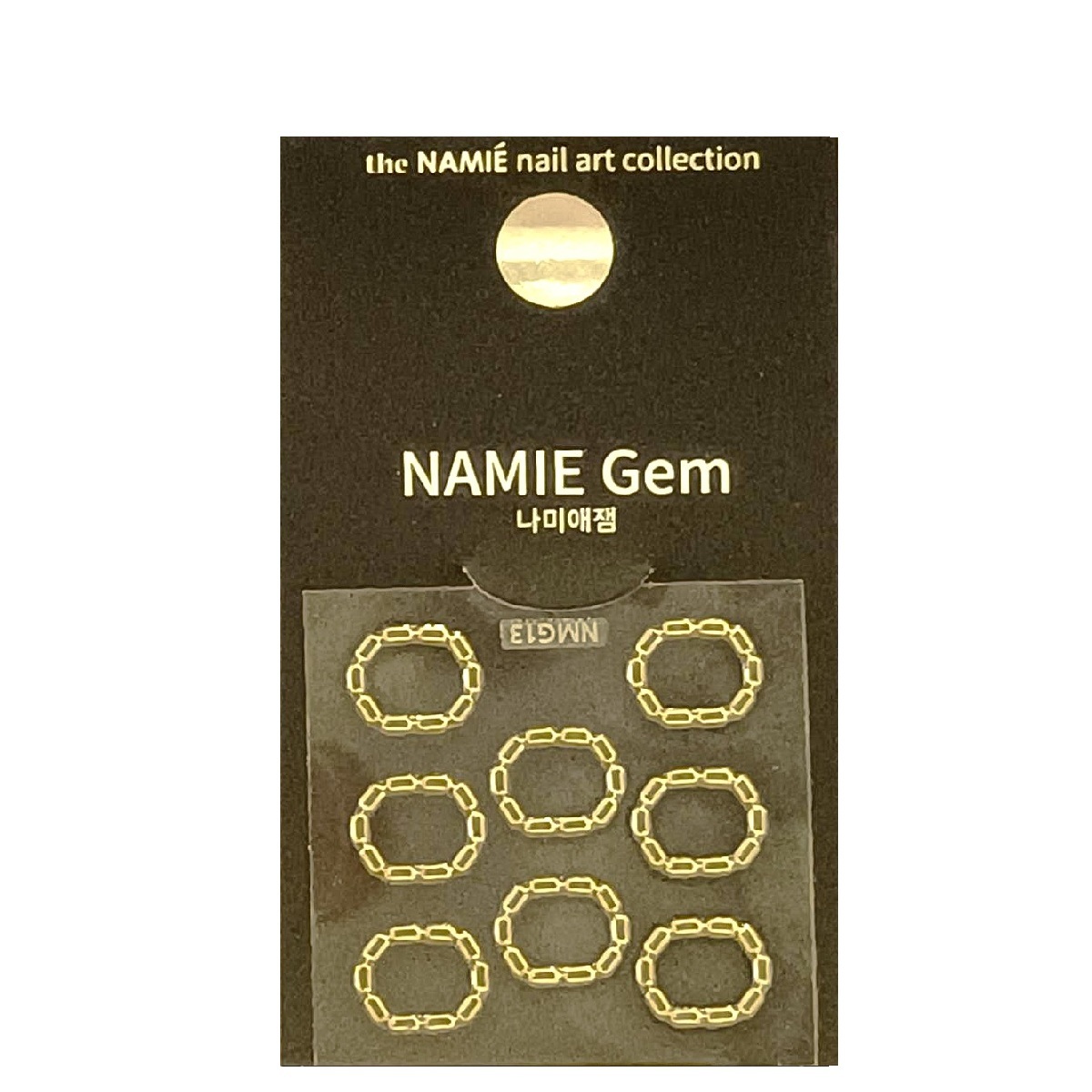 韓國精品指甲貼紙theNAMIÉ nail art collection Sticker_ 小橢圓鍊圈_金-NGEM007-1