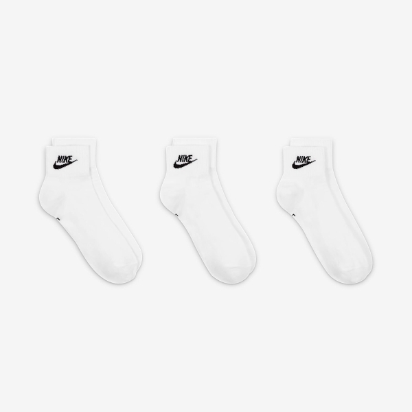 NIKE 短襪 EVERYDAY PLUS 白 黑LOGO 中筒 三雙一組 襪子 DX5074-101