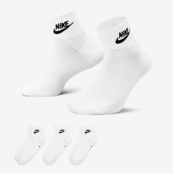NIKE 短襪 EVERYDAY PLUS 白 黑LOGO 中筒 三雙一組 襪子 DX5074-101