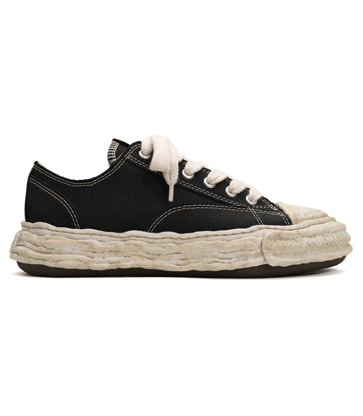 [現貨] MIHARA PETERSON23 OG Sole Garment Dyed Canvas Black | A14FW726
