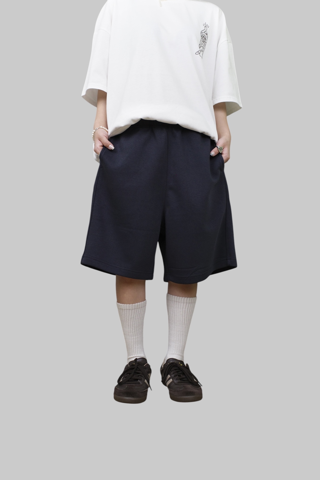 『Always_Good』中性款 重磅 太空棉 廓型 棉質 短褲