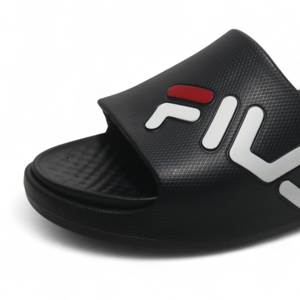 FILA 拖鞋 黑色 大LOGO 足弓支撐 防水 厚底拖鞋 男女 4S951Z001