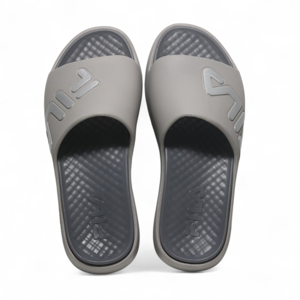 FILA 拖鞋 灰色 大LOGO 足弓支撐 防水 厚底拖鞋 男女 4S951Z441