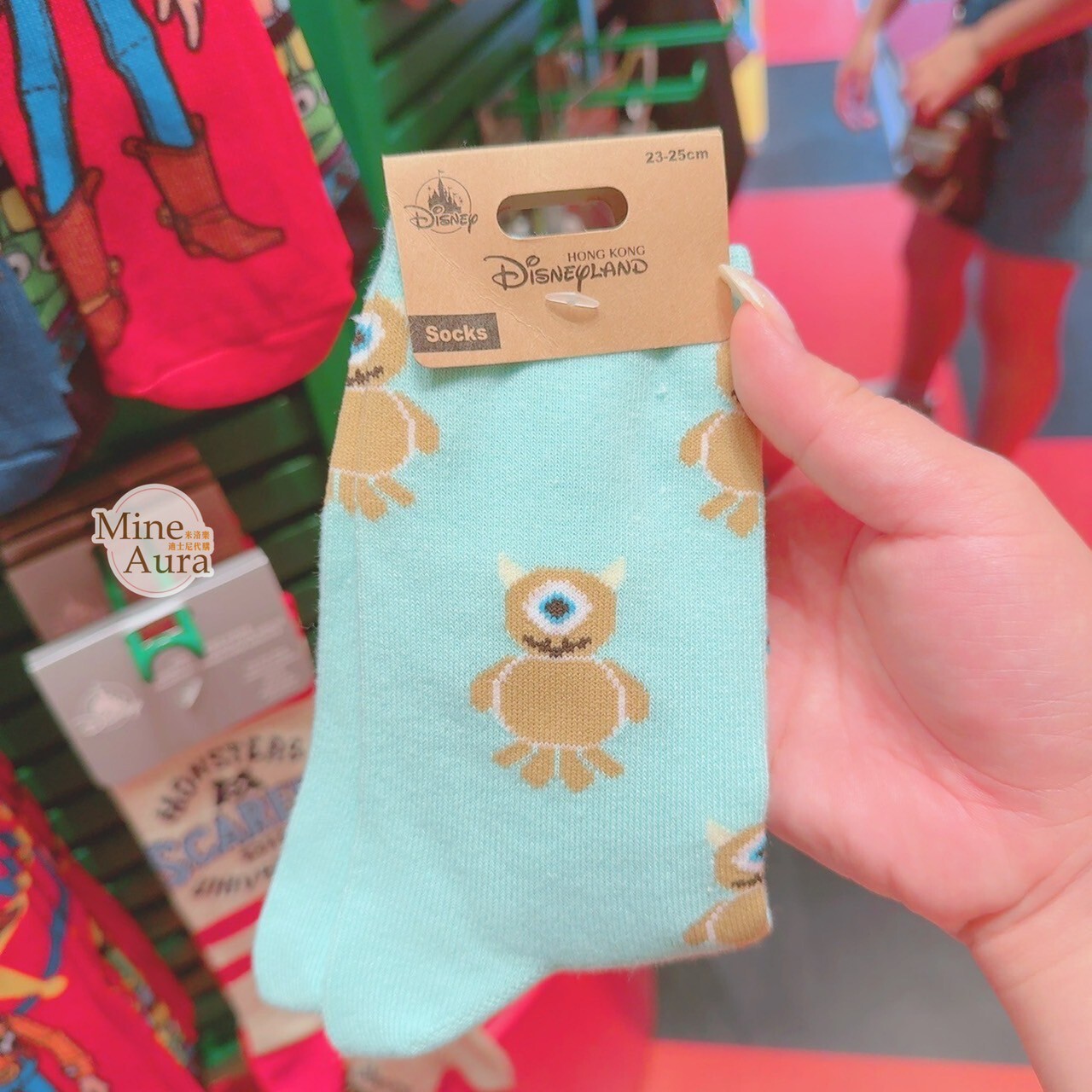 小麥克 Mike 圖案 襪子 怪獸電力公司 Monsters, Inc. -香港迪士尼樂園
