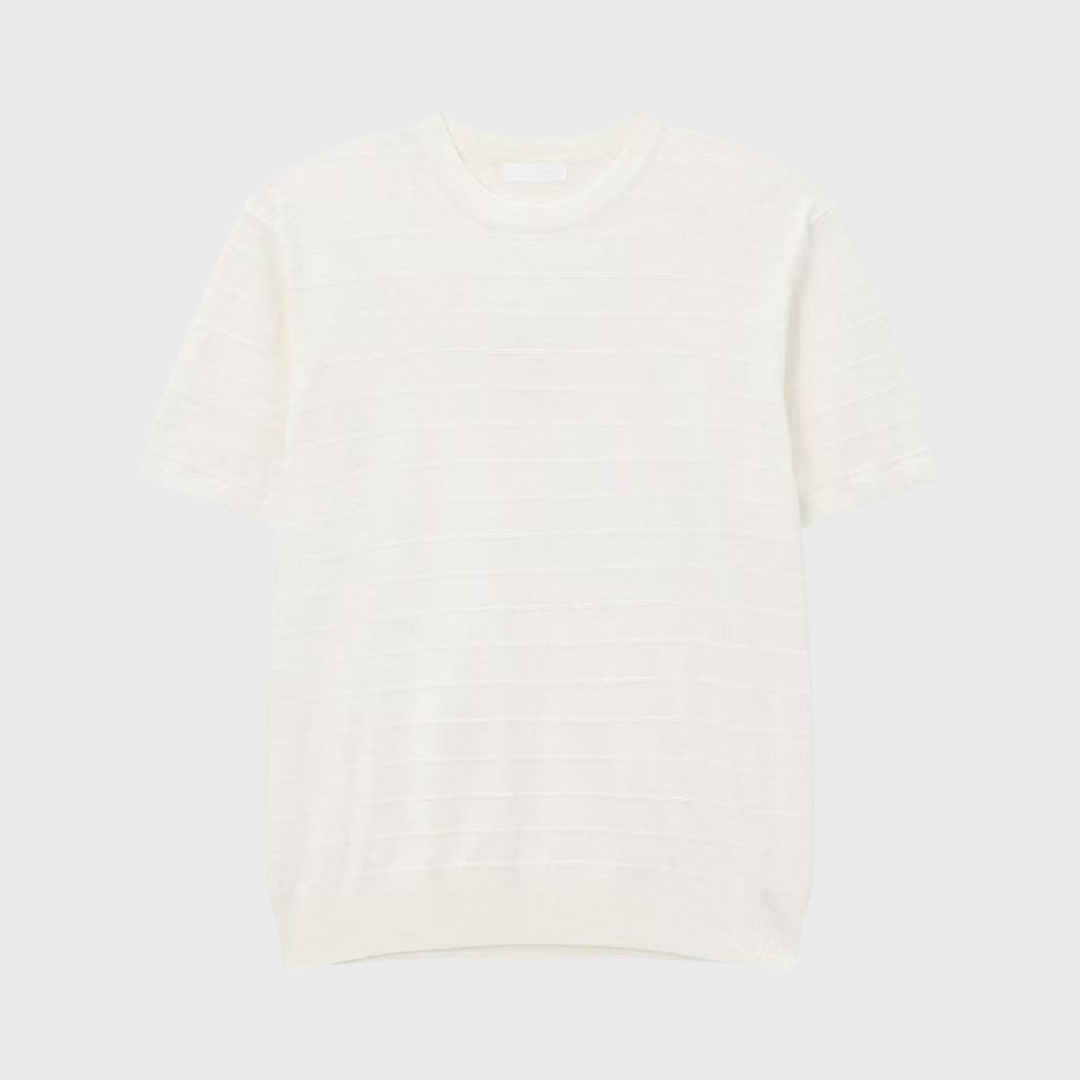 肌理條紋針織短袖