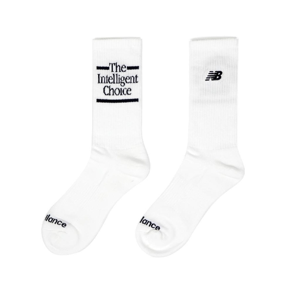 NEW BALANCE 長襪 白 標語 刺繡LOGO 中筒襪 襪子 LAS51171SST