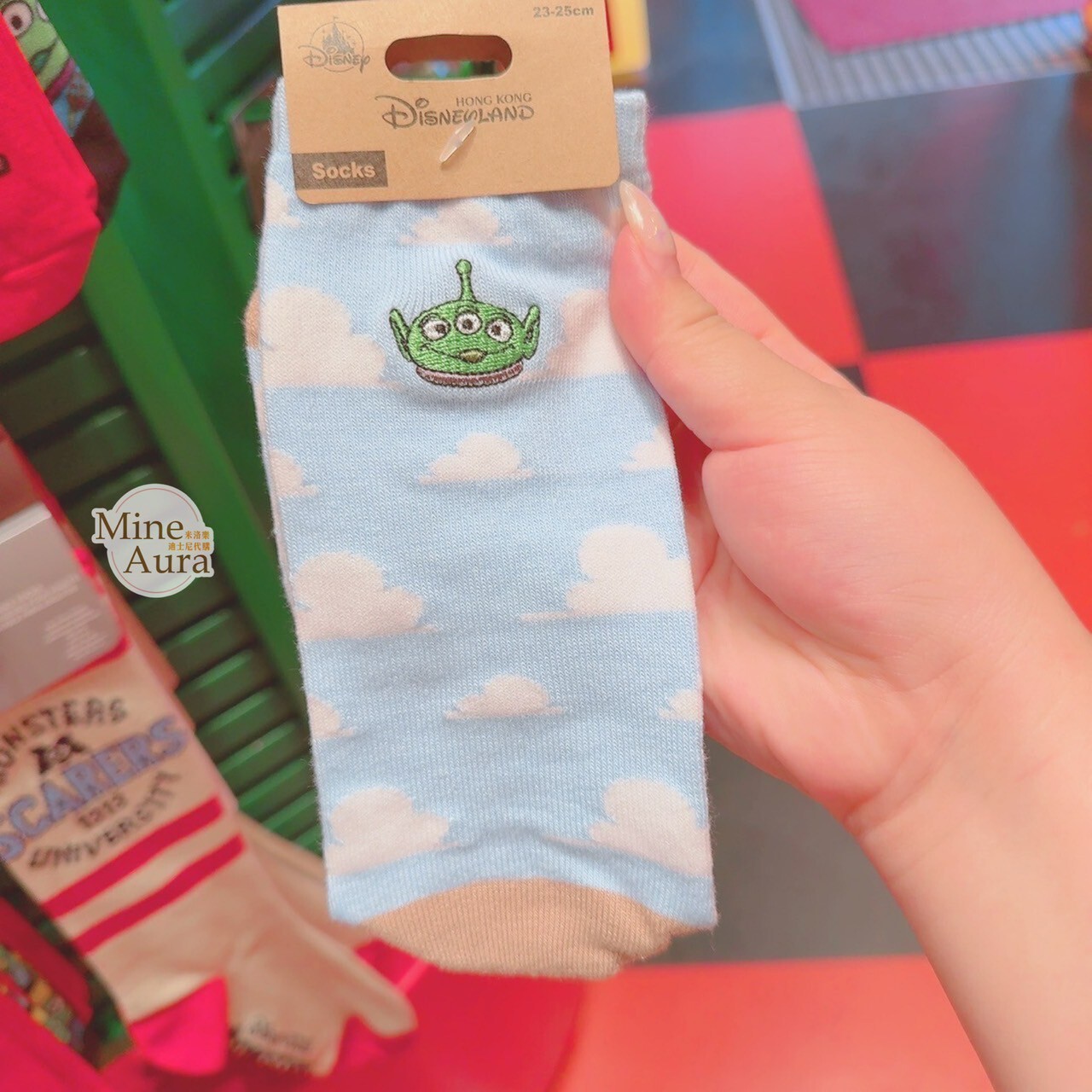 三眼怪 Alien 刺繡大頭 雲朵 圖案 襪子 玩具總動員 Toy Story -香港迪士尼樂園