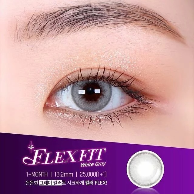 Lensme Flexfit White Gray｜月拋彩妝隱形眼鏡｜每盒2片