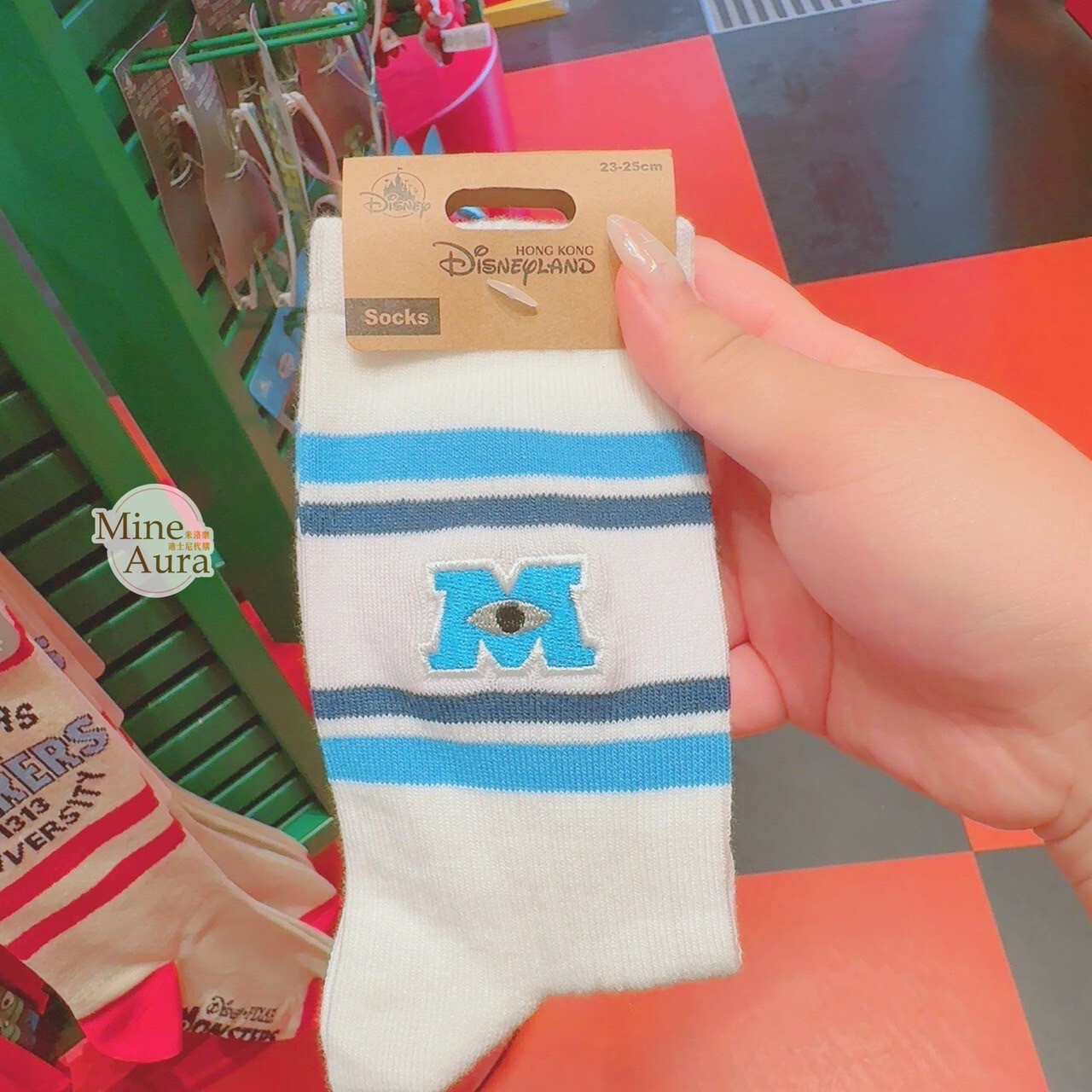 怪獸電力公司 Monsters, Inc. 刺繡經典標誌 圖案 襪子 -香港迪士尼樂園