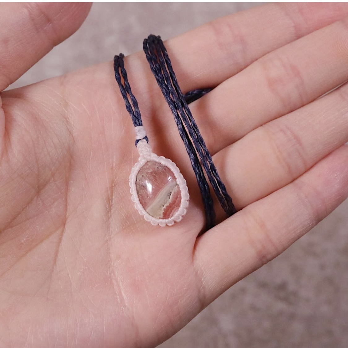 ✨紅紋石 手織頸鏈