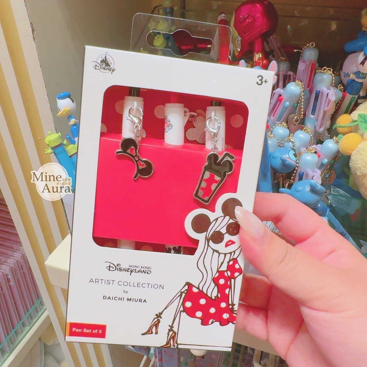 Daichi Miura 設計師系列 造型墜飾 圓珠筆 3入組 -香港迪士尼樂園