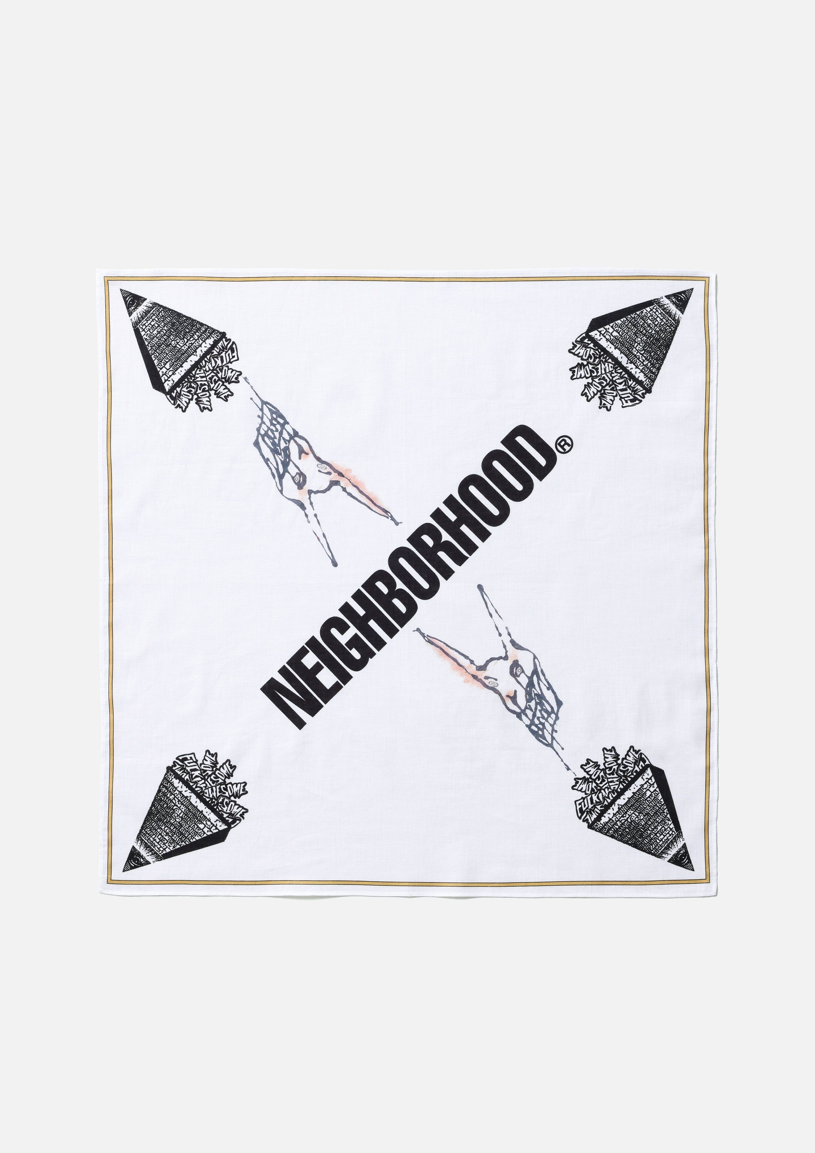 2025SS NEIGHBORHOOD NH FUCKING AWESOME BANDANA 聯名 頭巾 領巾 方巾 現貨 251BXFGN-AC01S