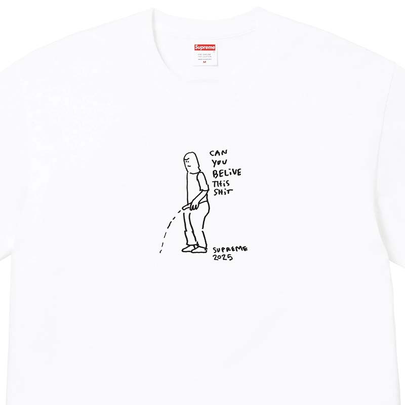 Supreme Piss Tee White 小便 短袖 白色 SS25T63-WE [台灣現貨]
