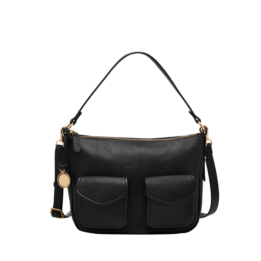 Jolie 真皮新月立體外袋斜背包-黑色 ZB11160001