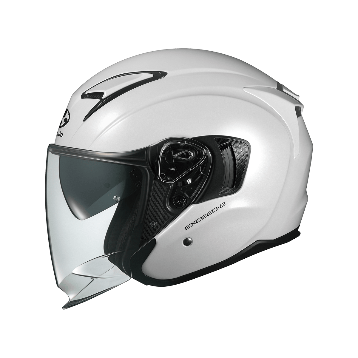 KABUTO EXCEED 2 珍珠白 素色 3/4帽款 內墨片