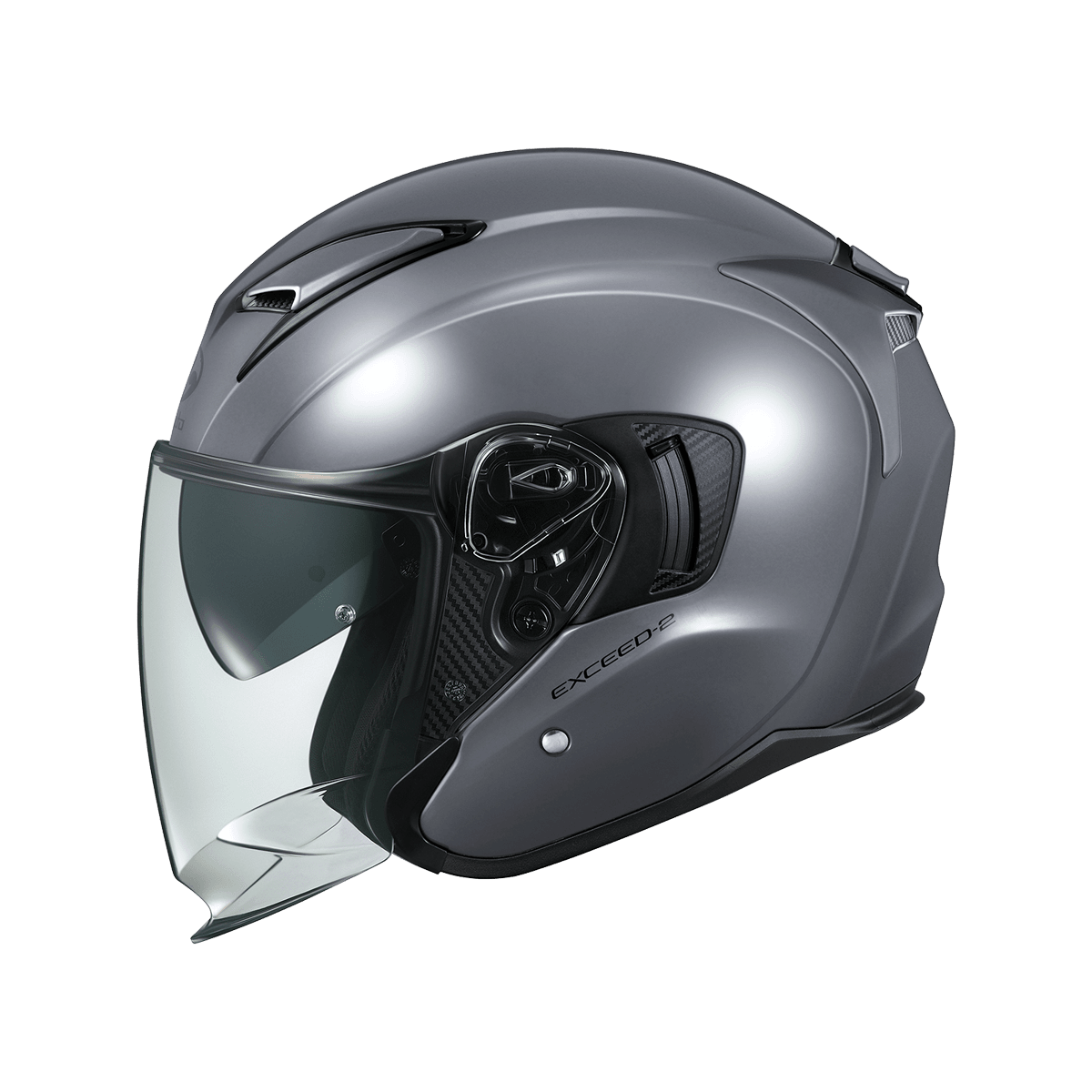 KABUTO EXCEED 2 金屬灰 素色 3/4帽款 內墨片
