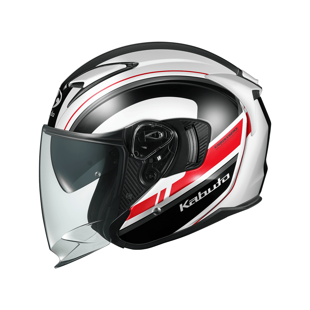 KABUTO EXCEED 2 RIDGE 亮白 黑 彩繪 3/4帽款 內墨片