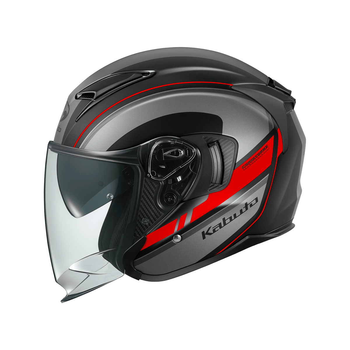 KABUTO EXCEED 2 RIDGE 消光黑 灰 彩繪 3/4帽款 內墨片