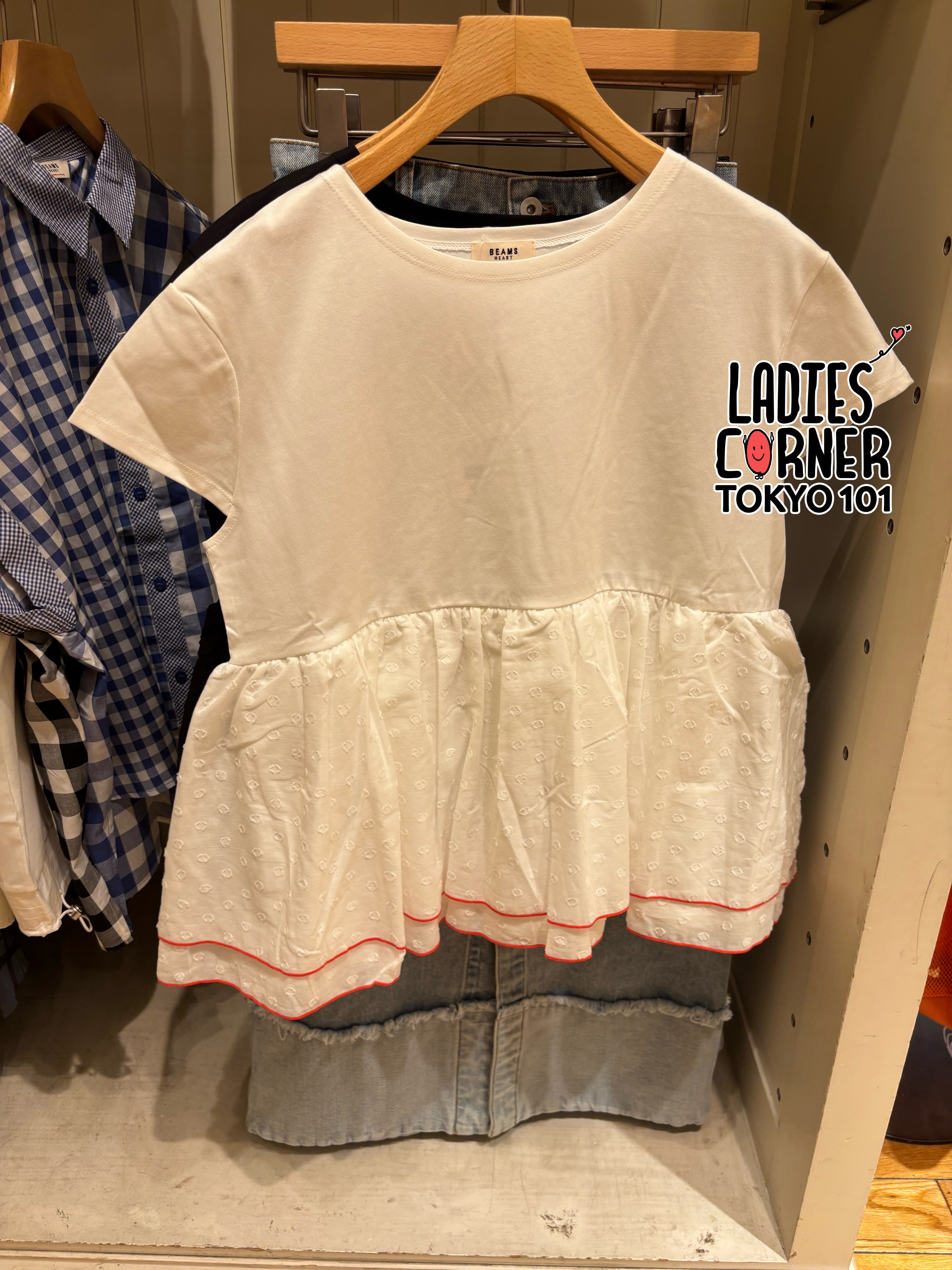 Beams Tiered dot pullover