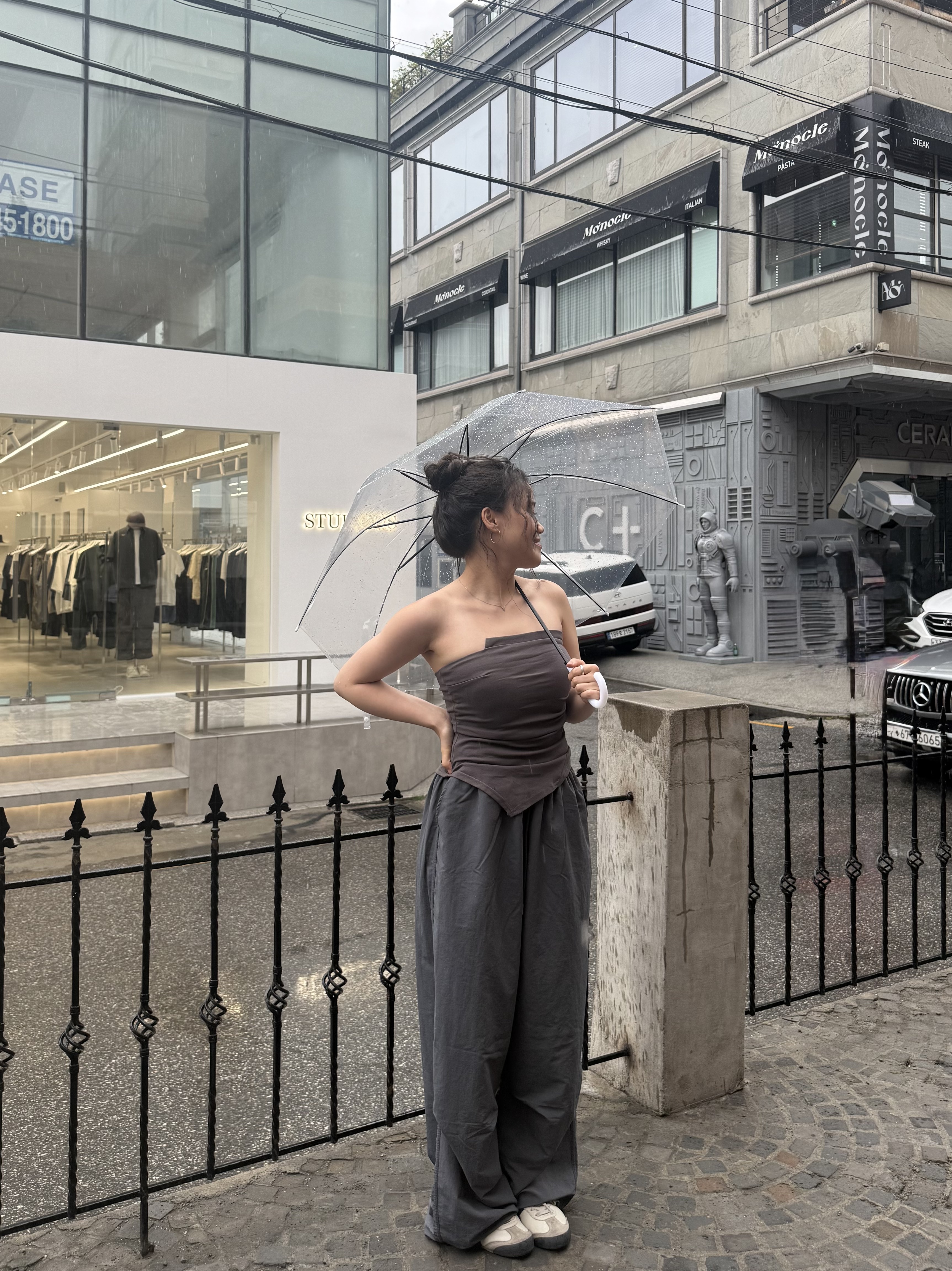 超韓feel🩶 石墨灰型格不規則 Tube Top