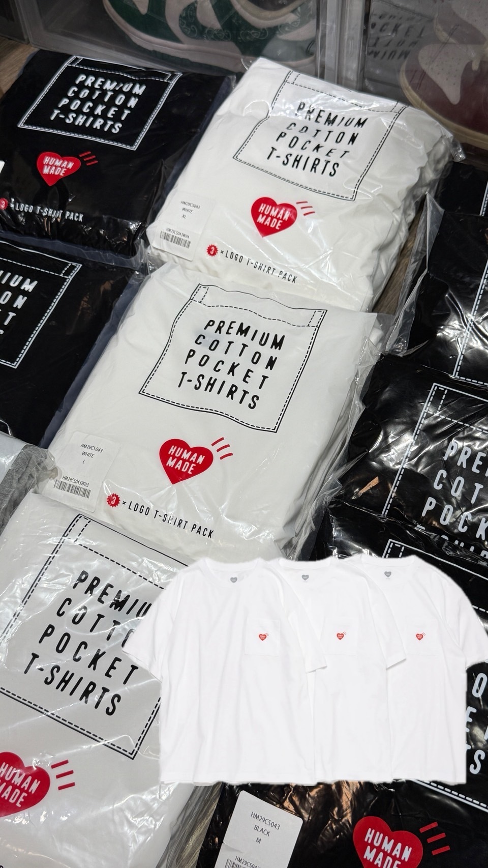 Human Made pocket t 口袋 純棉 素TEE 三件組/單件 hm29cs043