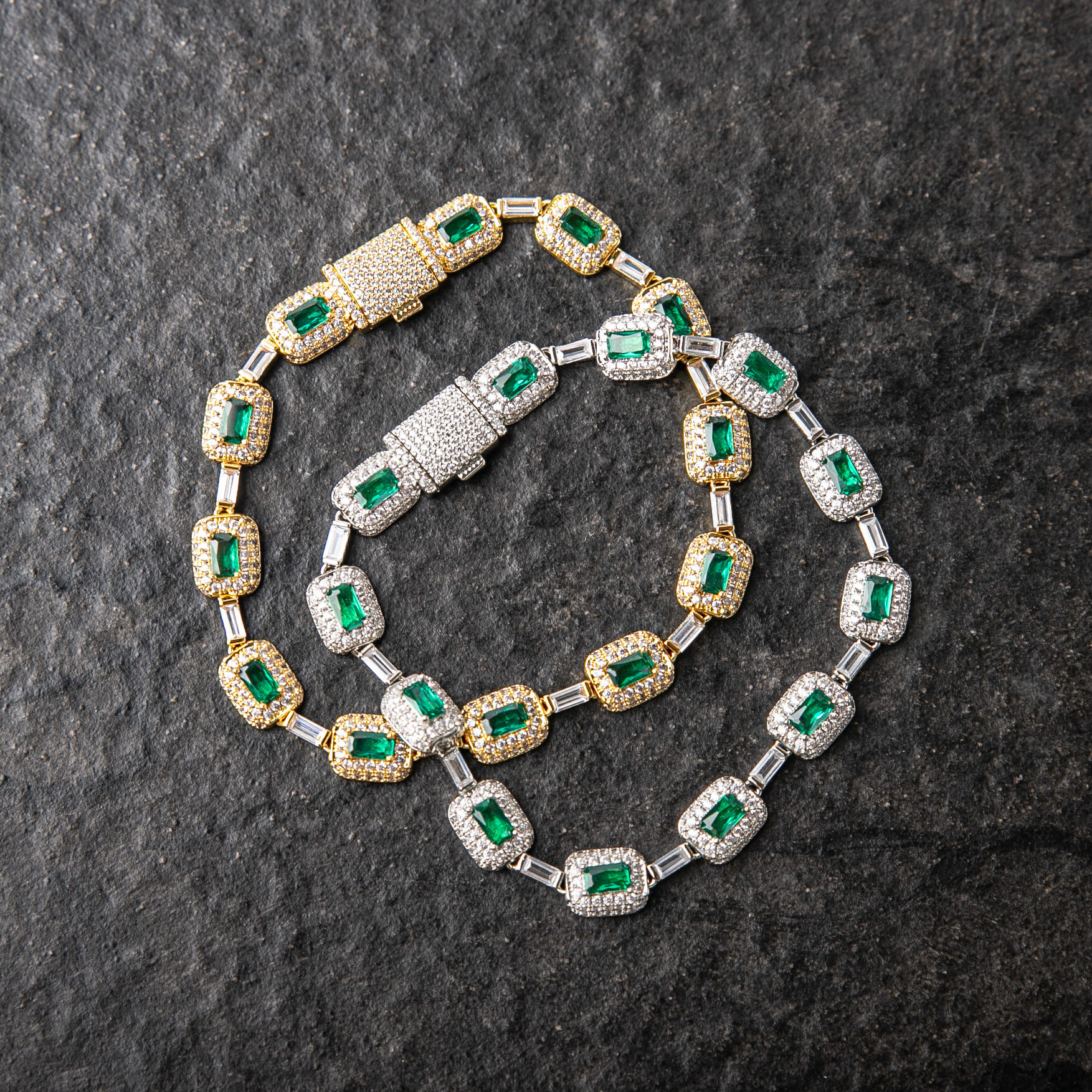 7MM翠綠之芯滿鑲手鍊