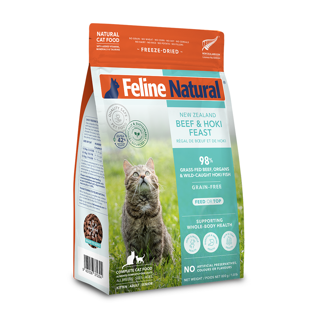 K9 Feline Natural - 凍乾脫水糧 牛肉藍尖尾鱈魚盛宴 Freeze Dried Beef and Hoki Feast 800g