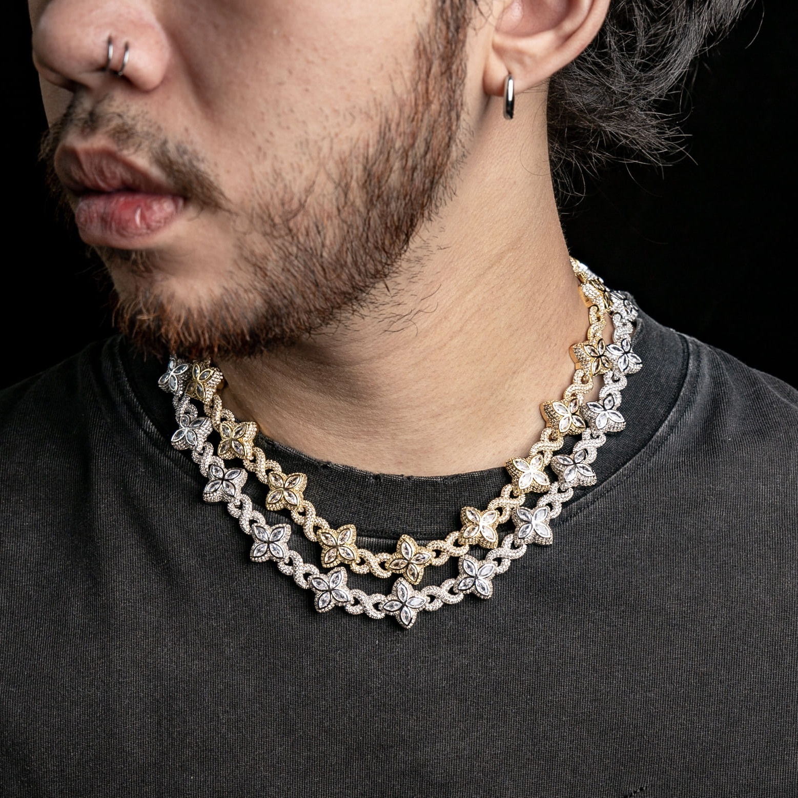 滿鑲無限記號幸運草項鍊