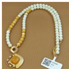 MH/YF白蜜项链diy老蜡方形吊坠A24