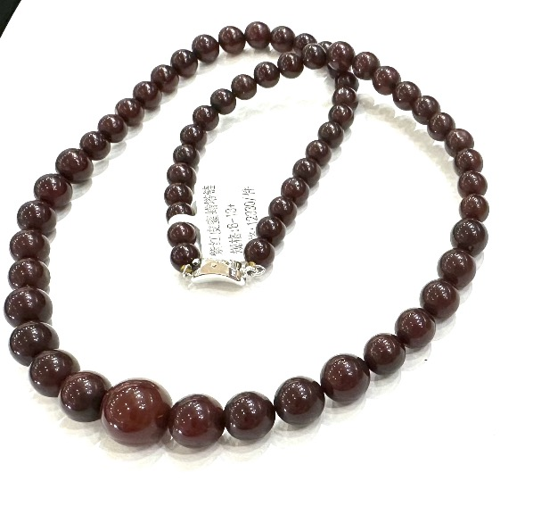 MH/WR紫红皮蜜蜡塔链A33