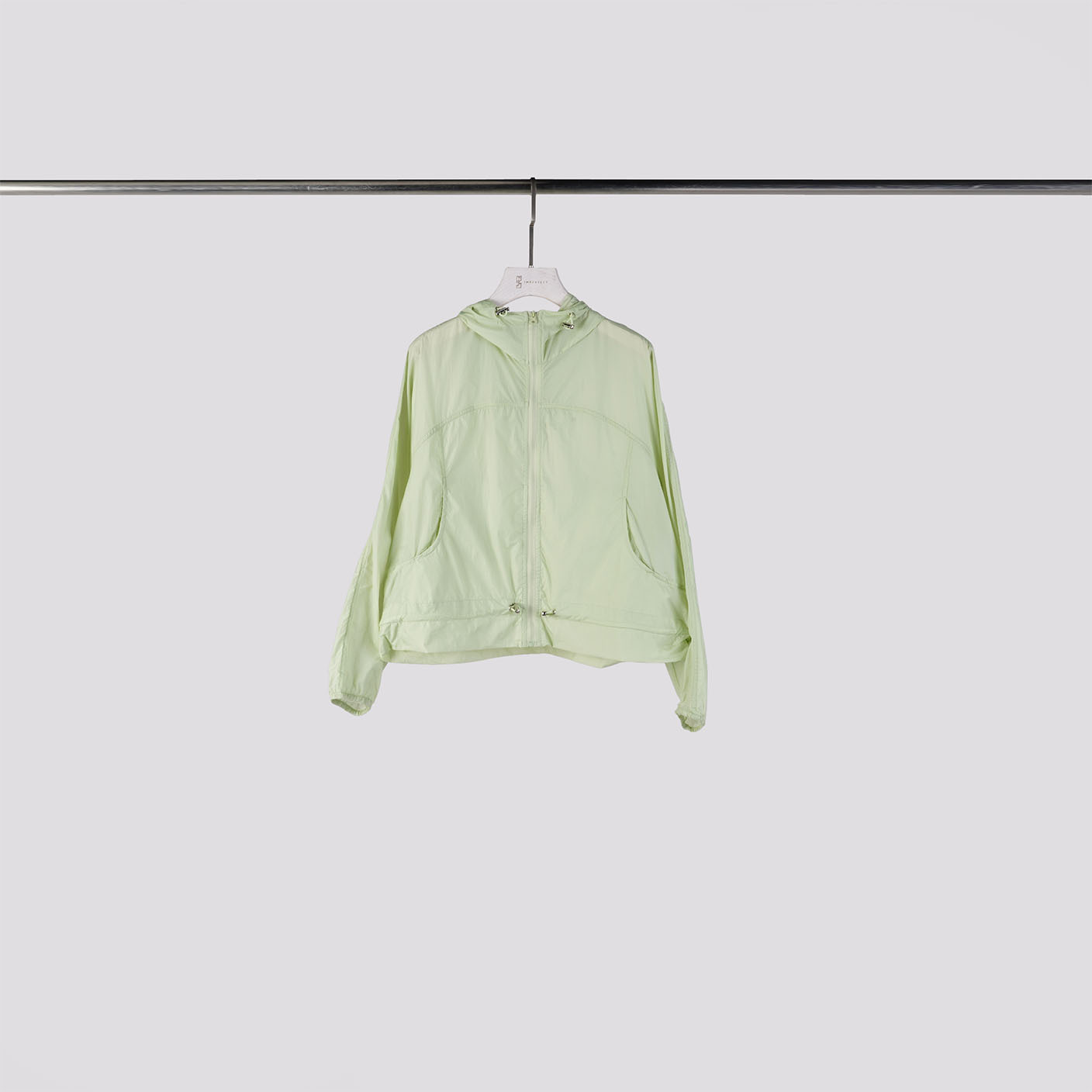 設計感雙層拼接連帽防曬外套 | 哈密瓜綠